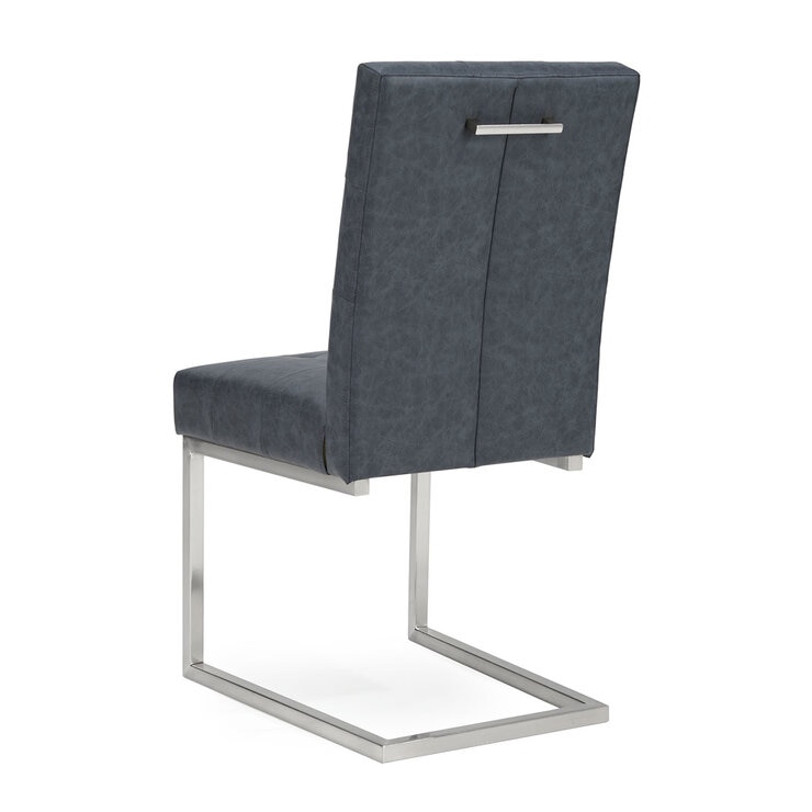 Bentley Designs Tivoli Dark Oak Dining Table + 6 Black Leather Cantilever Dining Chairs