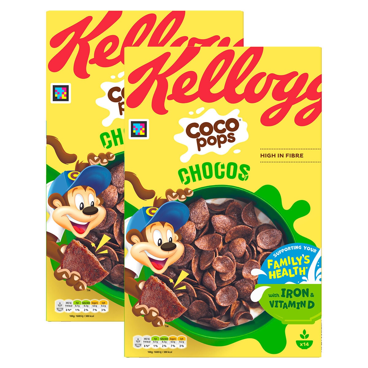 Kelloggs Coco Pops Chocos, 2 x 430g