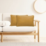 Gold Velvet cushion two pack on sofa