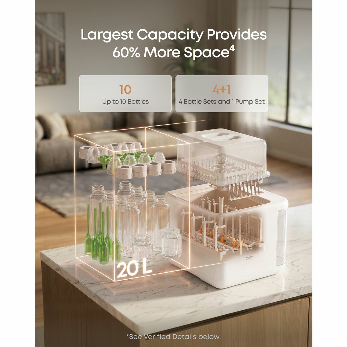 Lifestyle image showing large capacity
