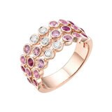 Pink Sapphire and 0.26ctw Diamond Ring, 14k Rose Gold