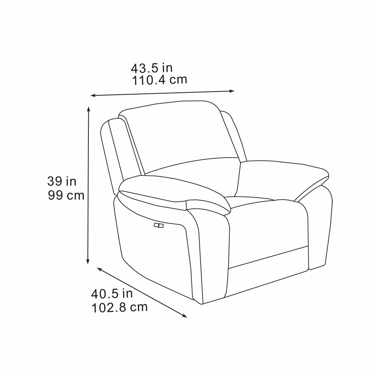 Belagio Grey Fabric Power Recliner Armchair