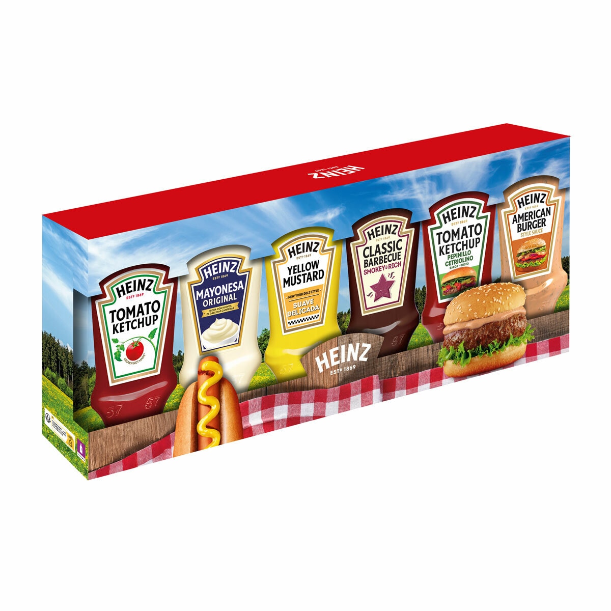 Side angle Heinz Picnic Selection Pack, 6x220ml