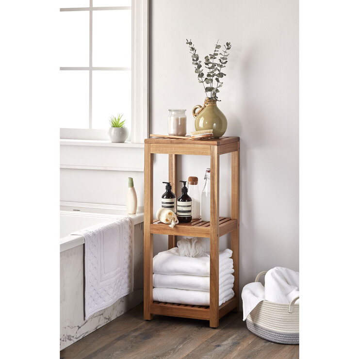 Mesa 3 Tier Acacia Storage Tower Mesa 3 Tier Acacia Storage Tower