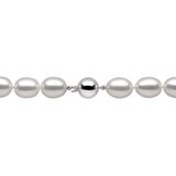 10-10.5mm Cultured Freshwater White Oval Pearl Bracelet, 18ct White Gold