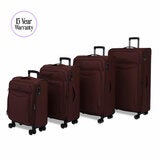 Rock Vitality Softshell Suitcase 4pc set in Burgundy