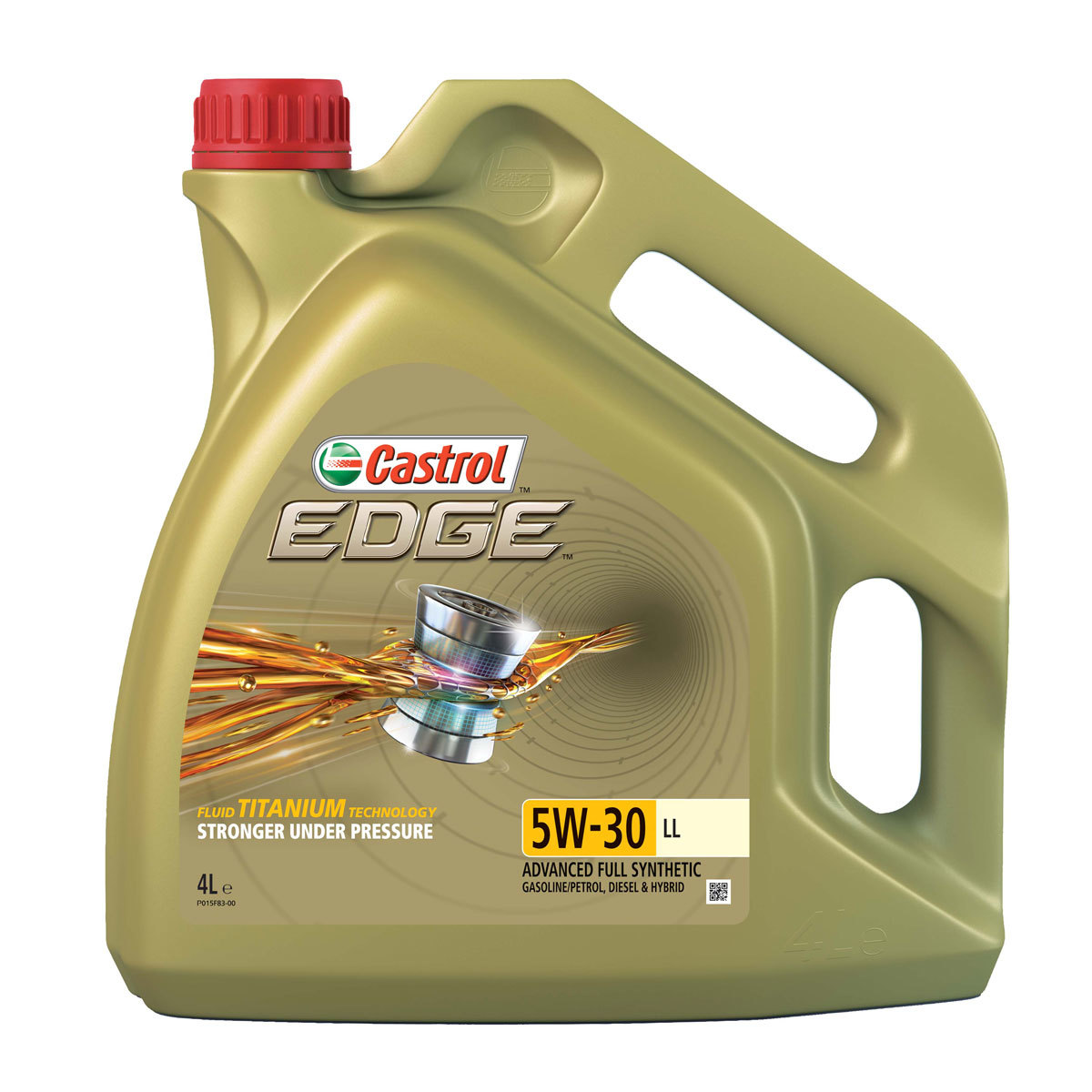 Cut out image of Castrol Edge Oil container against a hite background