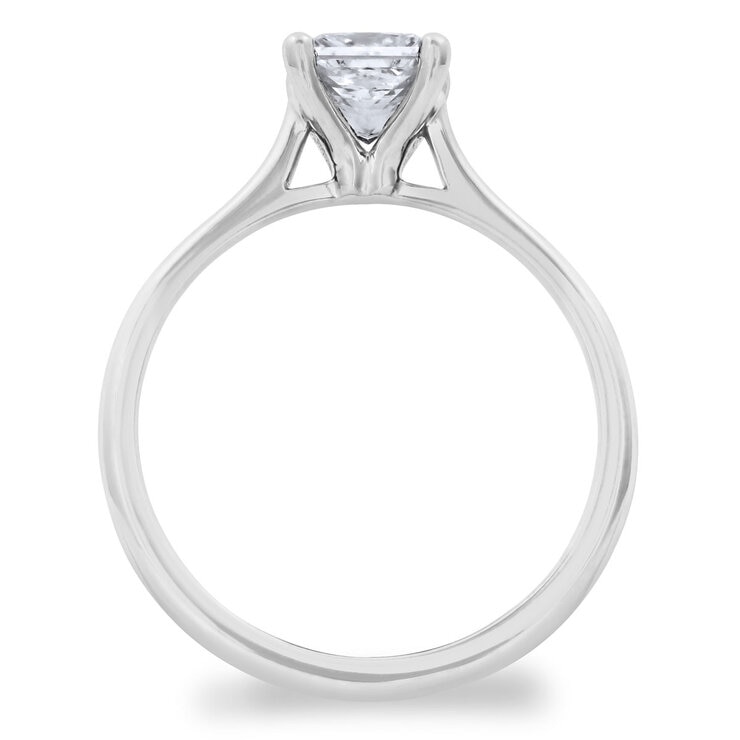 1.00ct Princess Cut Diamond Solitaire Ring, Platinum
