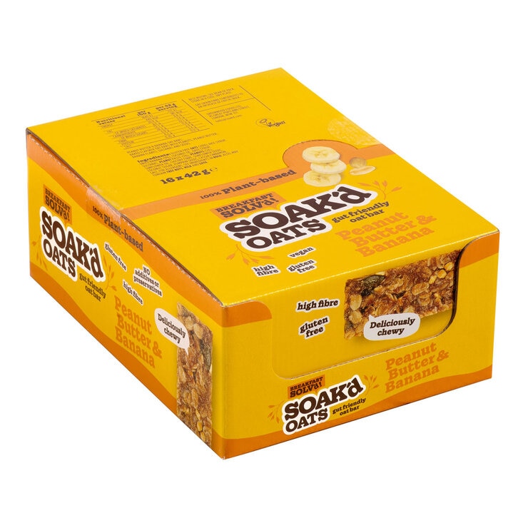 Soak'd Oats Peanut Butter & Banana, 16 x 42g Soak'd Oats Peanut Butter & Banana, 16 x 42g