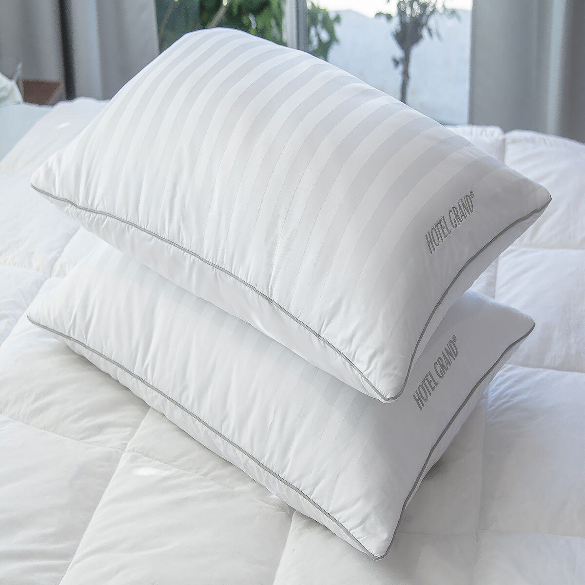 Image of Hotel Grand Down Roll Jumbo Pillow, 2 Pack