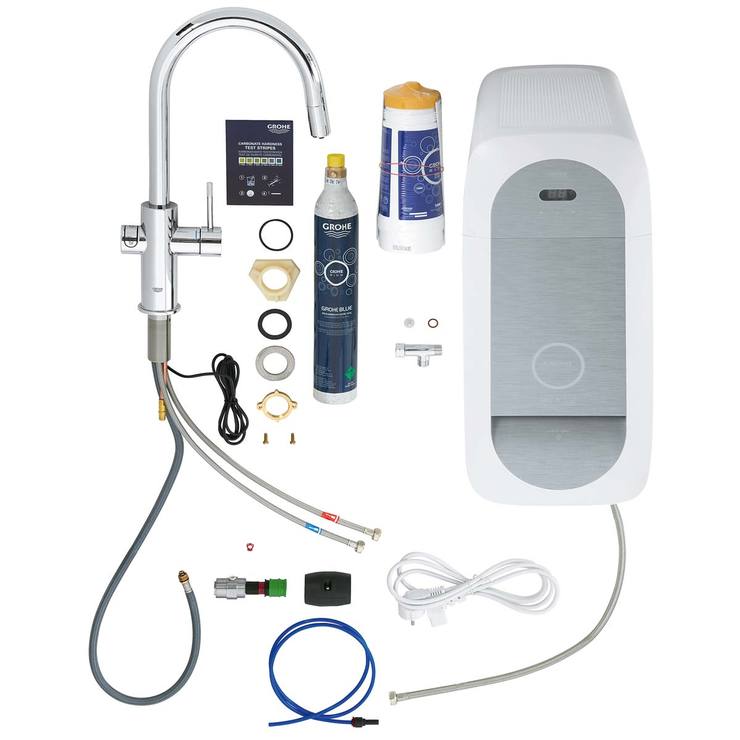 GROHE Blue Home CSpout Filter Tap, Cool & Sparkling Water Kit in