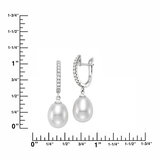 8.5 – 9mm Cultured Freshwater Pearl and 0.18ctw Diamond Earrings
