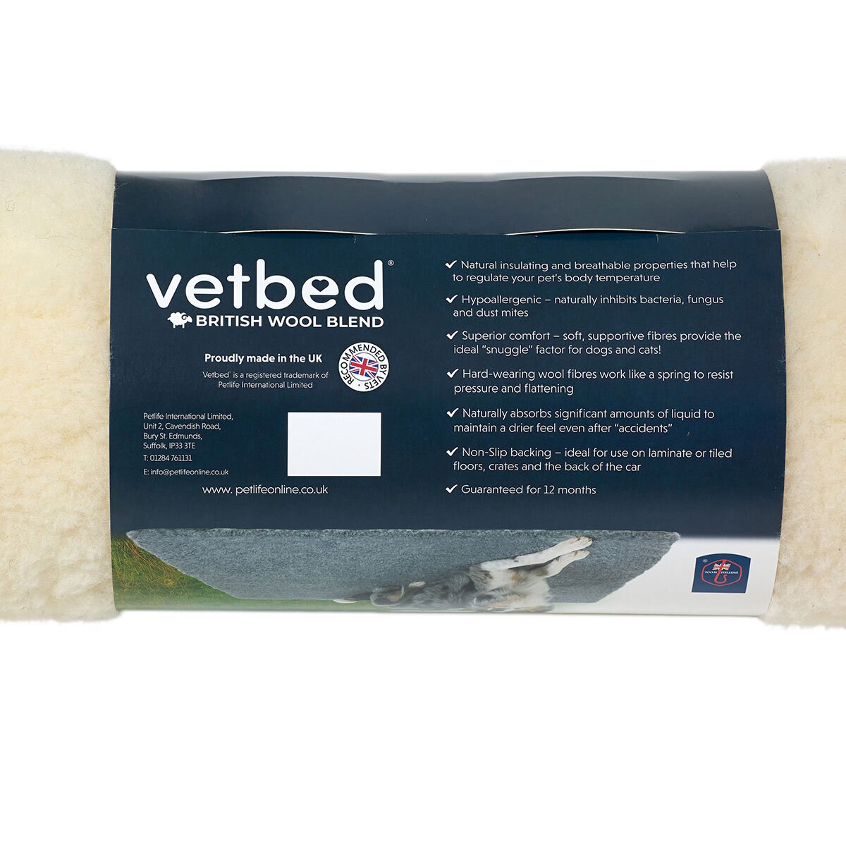 Vetbed Luxurious Pet Bedding in Natural, 100cm x 75cm