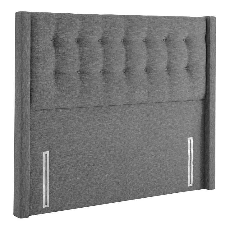 Silentnight Continental Drawer Divan Base with Bloomsbury Headboard in Slate Grey, King Size
