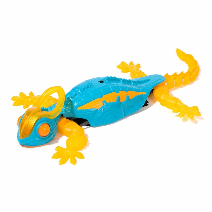 HEX BOTS Wall Crawler Chameleon, Rechargeable Remote Control Robot - Yellow (4+ Years)