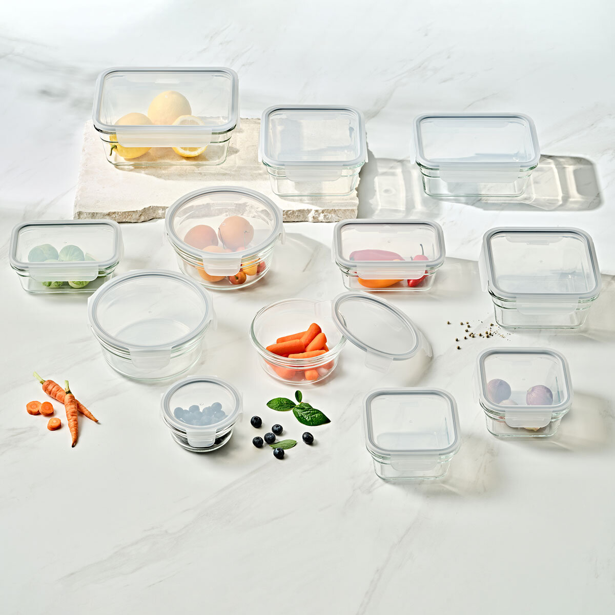 Glasslock Food Storage Set, 26 Piece