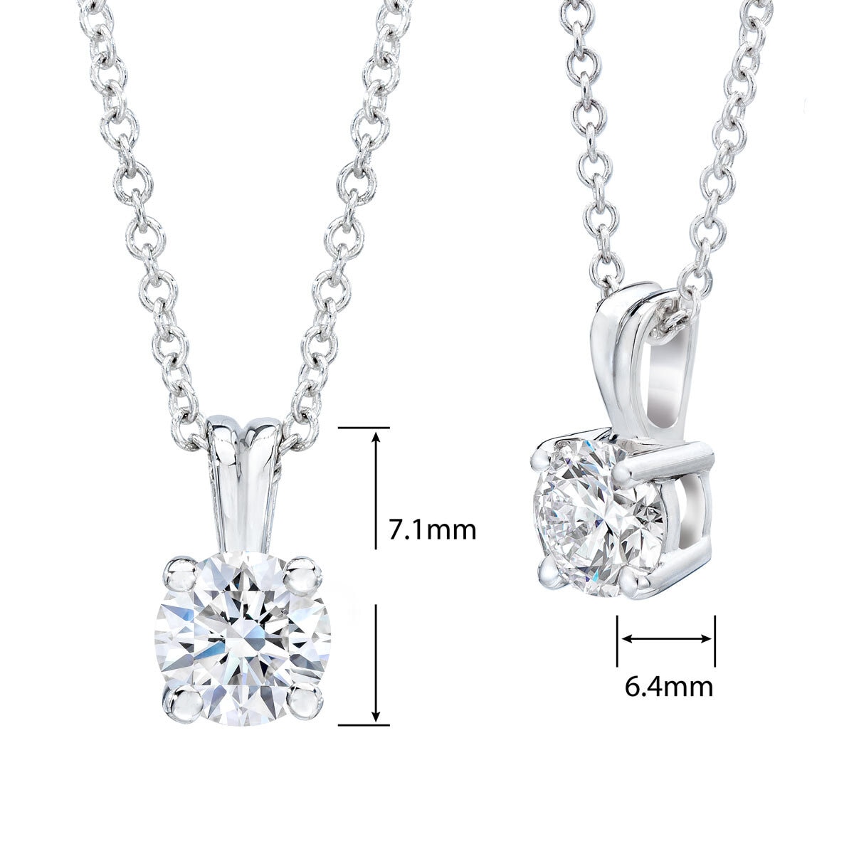 0.7ct Diamond Pendant, 18k White Gold