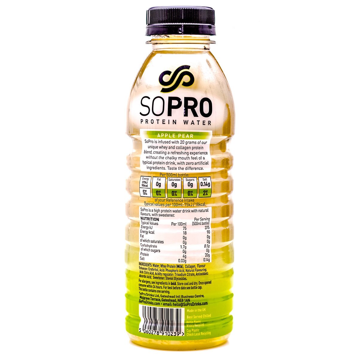 SoPro Apple Pear Protein Water, 12 x 500ml