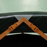 Lifestyle image showing the Tension Band System in the tent Lifestyle image showing the Tension Band System in the tent