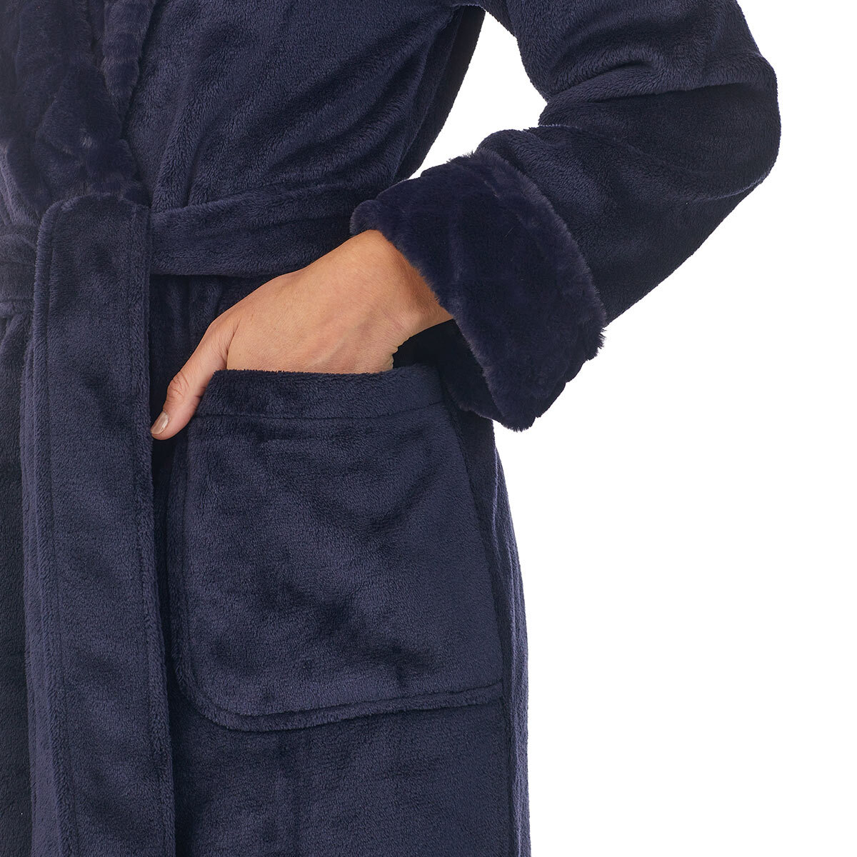 Carole Hochman Women's Plush Robe in Navy