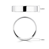 5.0mm Basic Light Court Wedding band. 18ct White Gold