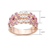 Pink Sapphire and 0.26ctw Diamond Ring, 14k Rose Gold