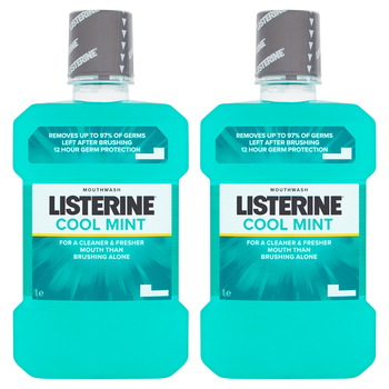 Listerine Cool Mint Mouthwash, 2 x 1L