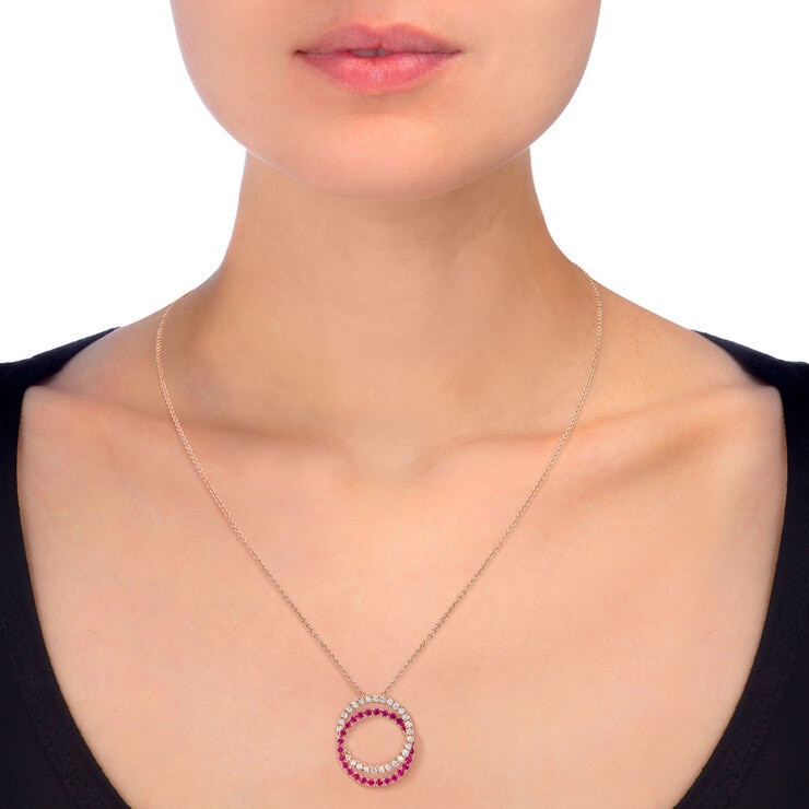Ruby & 0.41 Diamond Pendant, 14ct Rose Gold Ruby & 0.41 Diamond Pendant, 14ct Rose Gold