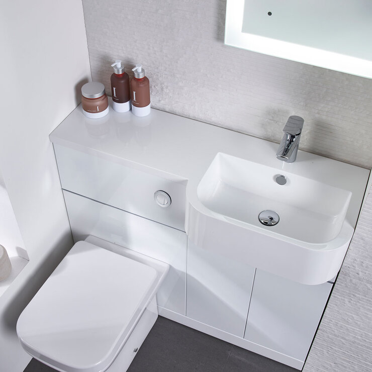 Tavistock Lindo Unit (Right Hand) with Basin & Handles, in 2 colours at costco.co.uk