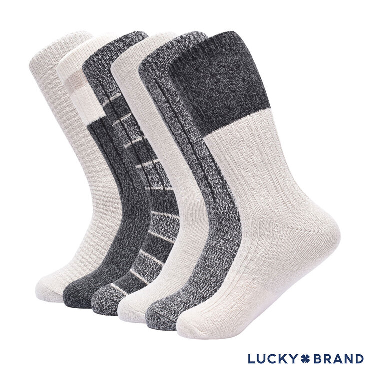 Lucky Cozy Boot Sock, 6 Pack in Grey Lucky Cozy Boot Sock, 6 Pack in Grey