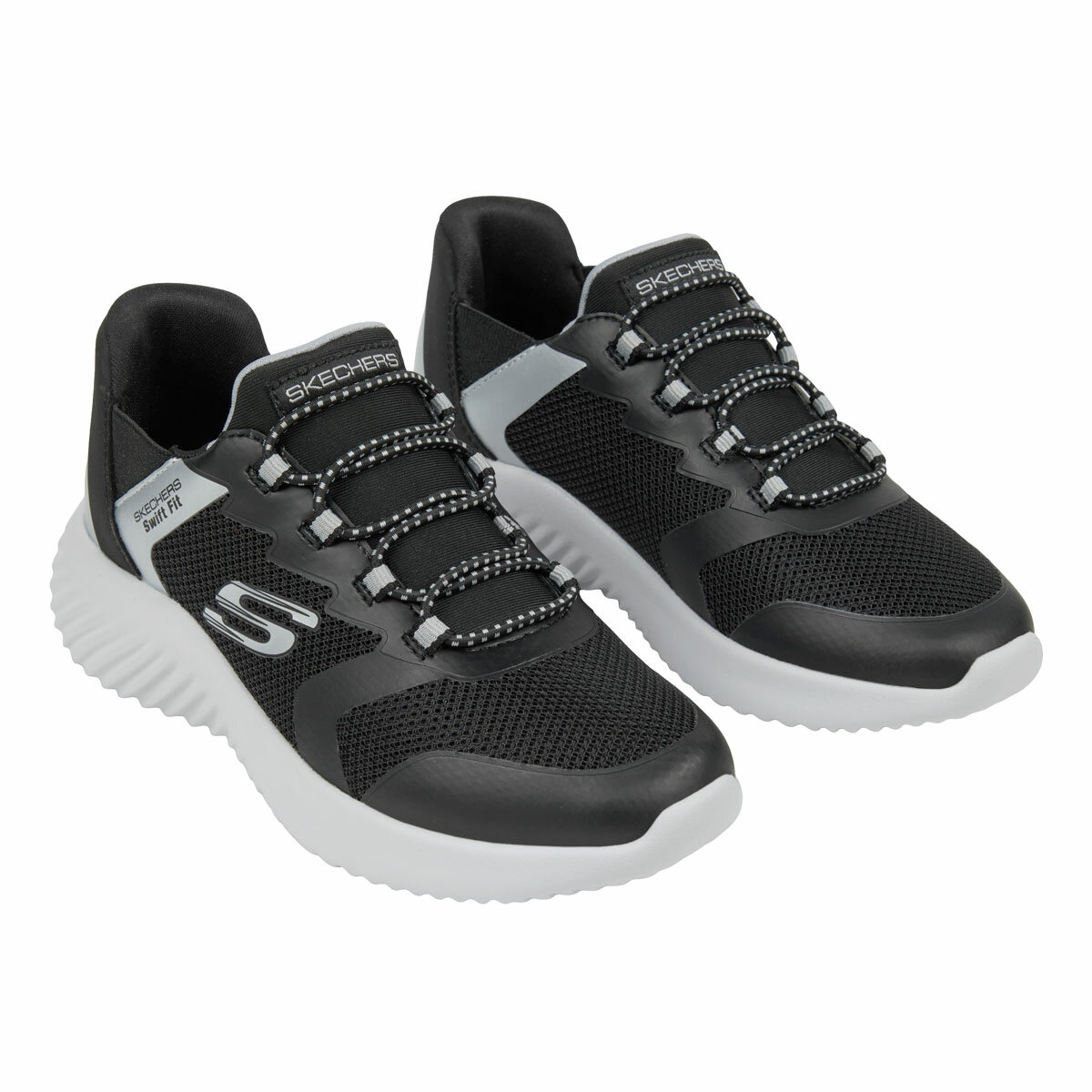 Skechers Kids Swift Fit Bounder Trainer in Black/Grey