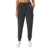 Mondetta Ladies Cargo Scuba Cuffed Pant in Black