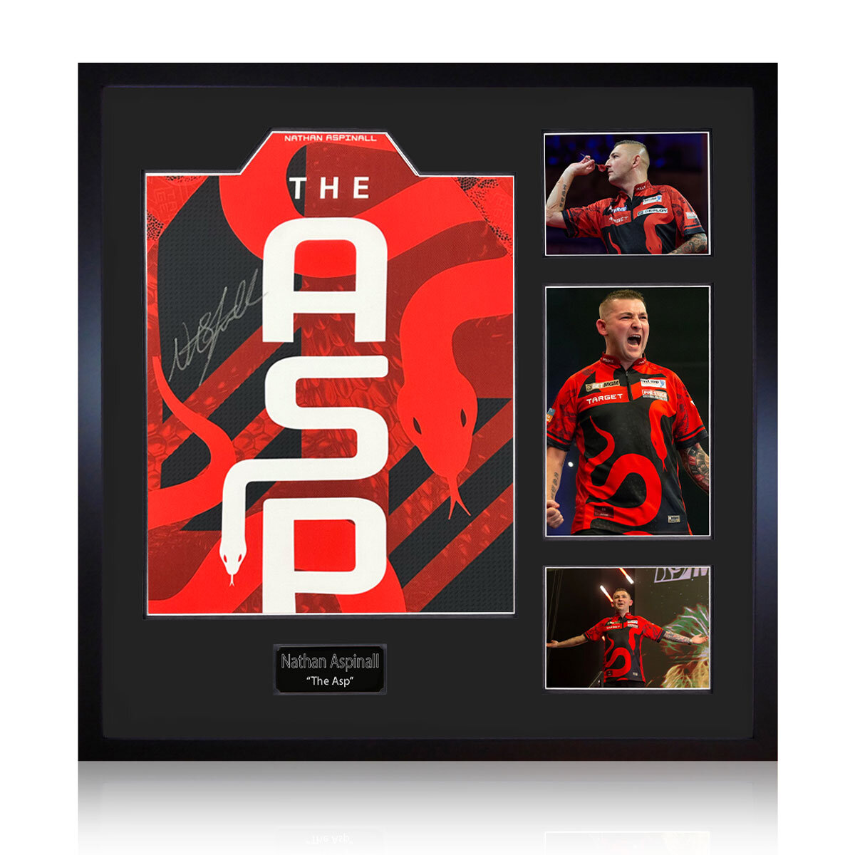 Nathan Aspinall Signed Framed Darts 2025 Shirt including 3 Photos