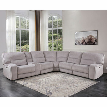 Excalibur Grey Fabric 6 Piece Power Reclining Sectional Sofa Excalibur Grey Fabric 6 Piece Power Reclining Sectional Sofa