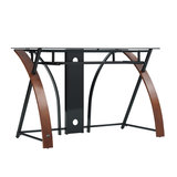 Accord Concept CED-301 Espresso Curved Wood & Glass Home Office Desk