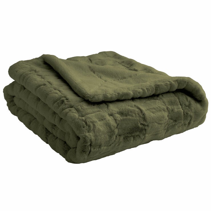 Safdie Luxury Faux Rabbit Fur Green Throw, 127 x 178 cm Safdie Luxury Faux Rabbit Fur Green Throw, 127 x 178 cm