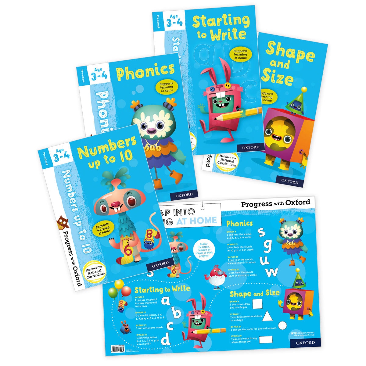 Progress with Oxford 4 Book Pack with Poster, Ages 3-4