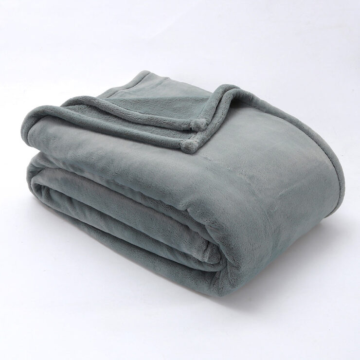 Berkshire Life Luxe Loft Blanket, in Smokey Aqua, 249 x 234 cm Costco UK
