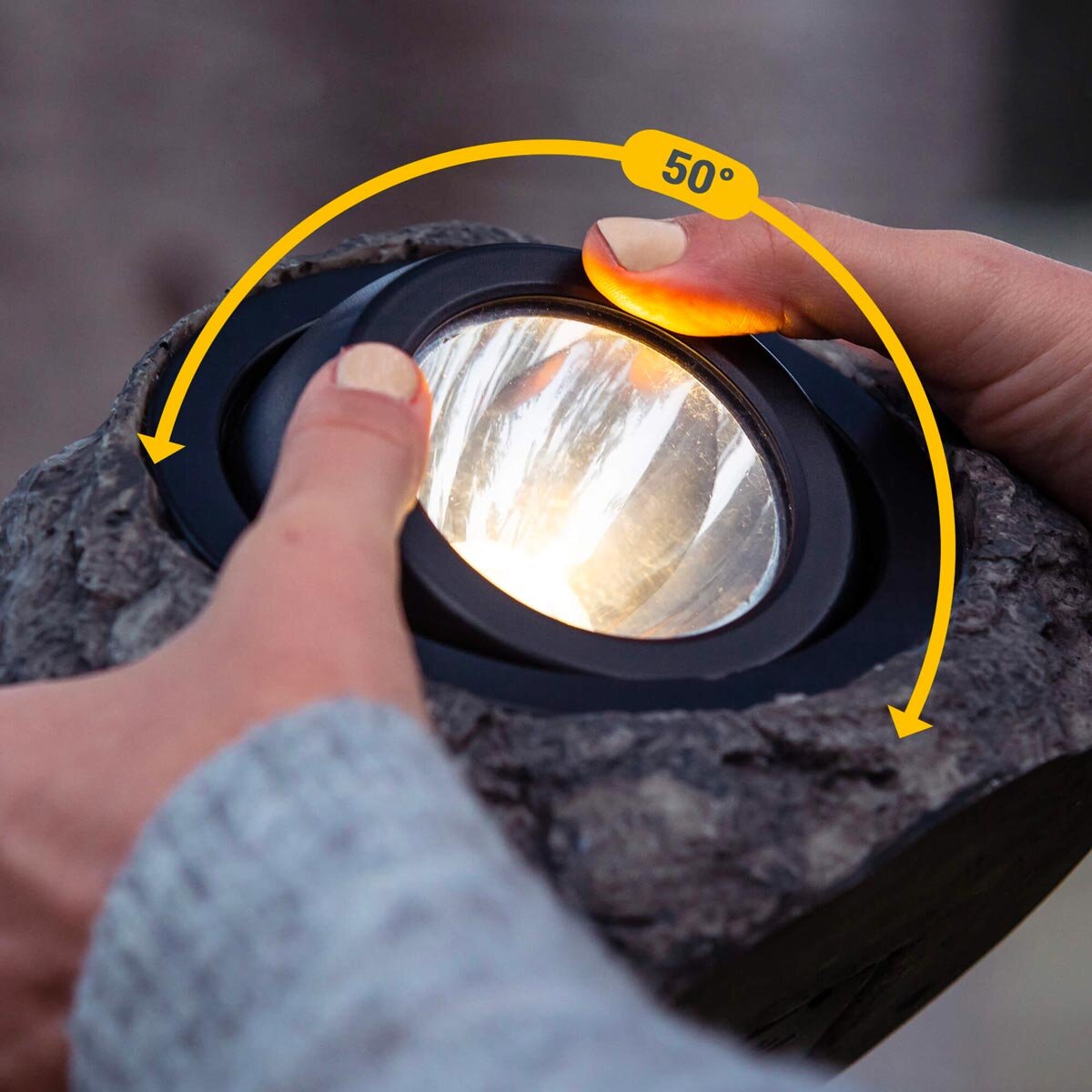 Close up ADC LED Solar Rock Spotlight 2 pack