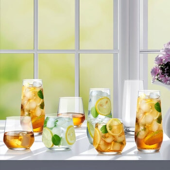 King Crystal Arka Glassware Set, 16 Pack