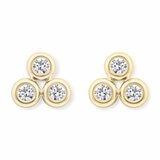 0.25ctw Round Brilliant Cut Diamond Earrings, 18ct Yellow Gold