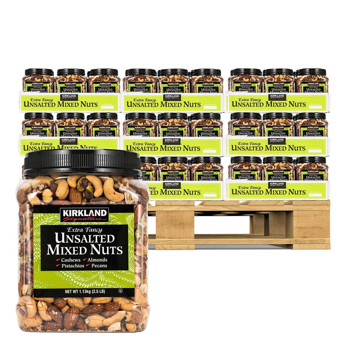 Kirkland Signature Extra Fancy Unsalted Mixed Nuts, Half Pallet Deal