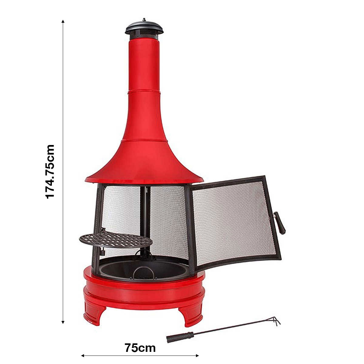Outdoor Steel Chiminea Fireplace with Cooking Grill Costco UK