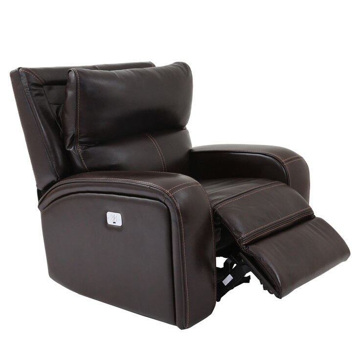 Zach Brown Leather Power Recliner Armchair Costco UK