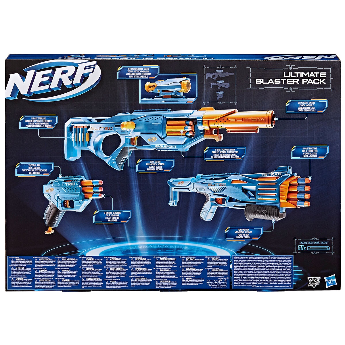 Nerf Elite Ultimate Blaster 3 Pack with 50 Darts (8 Years+)