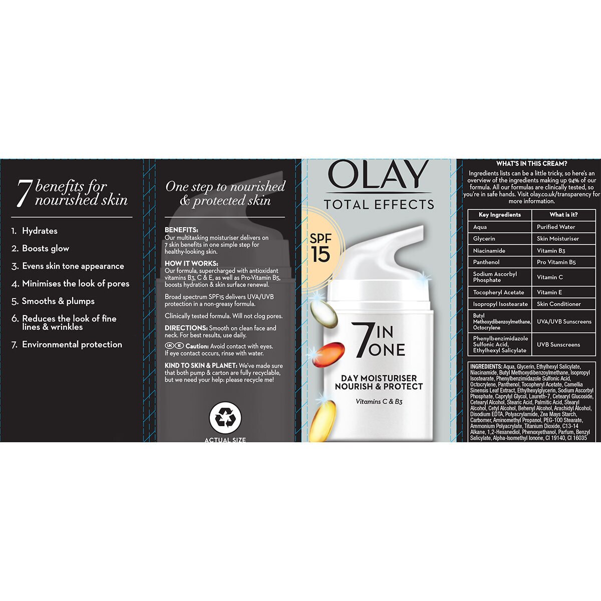 Olay Total Effects Age Defying Moisturiser, 2 x 50ml