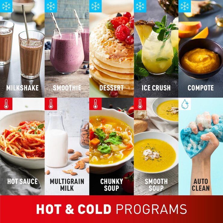 Tefal PerfectMix 2-in-1 Blender & Soup Maker with Removable Blades & Steaming Basket in Stainless Steel, BL83SD65