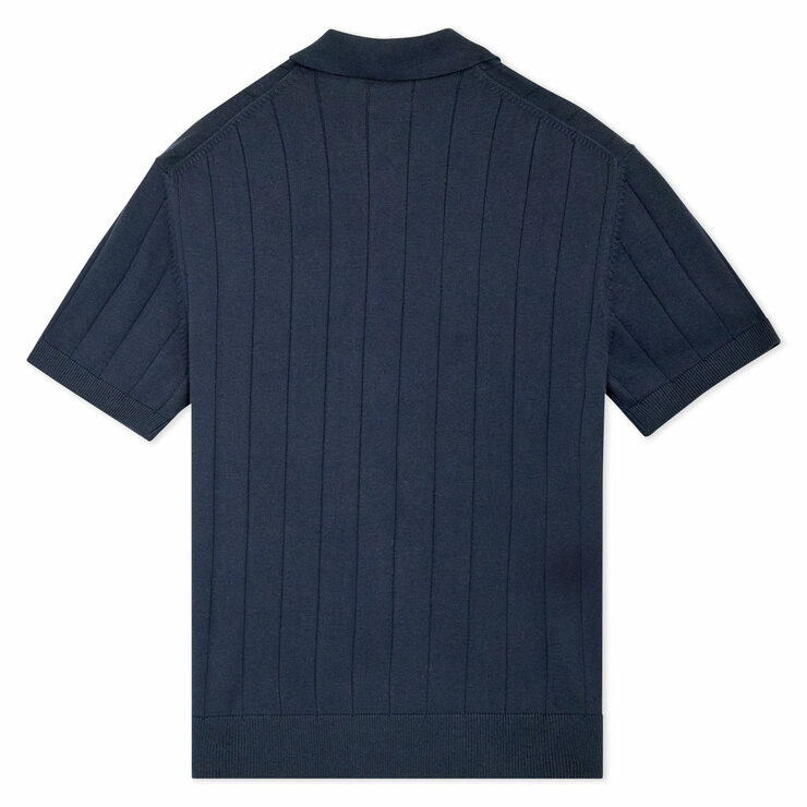 Chaps Men's Ribbed Knit Polo in Navy Chaps Men's Ribbed Knit Polo in Navy