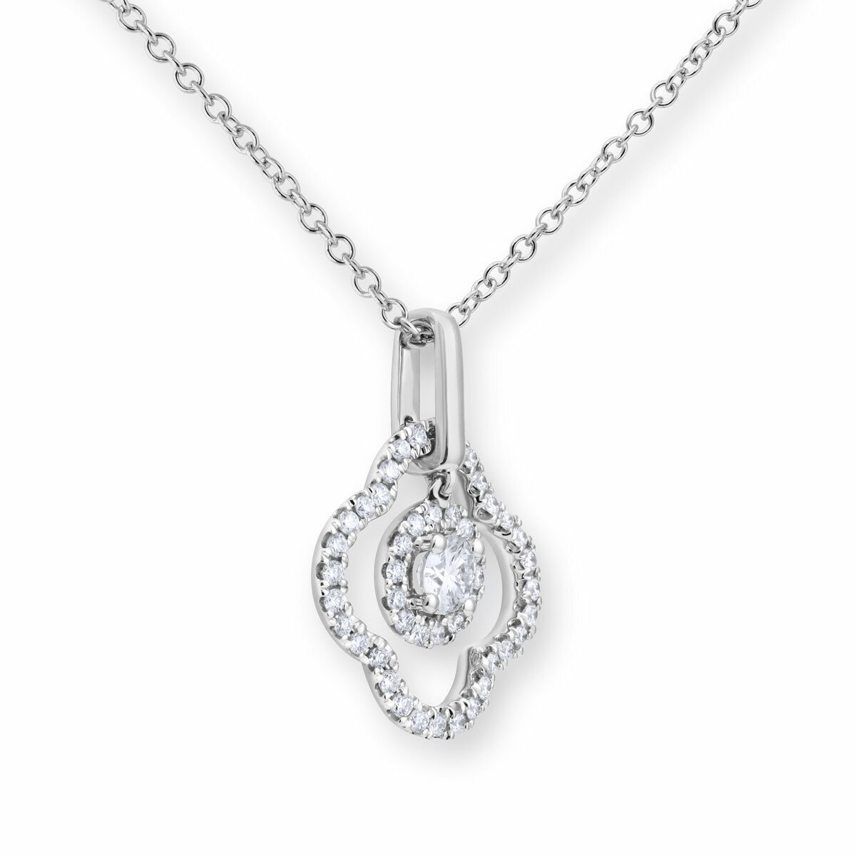 0.38ctw Round Brilliant Cut Diamond Pendant, 18ct White Gold