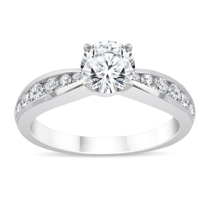 1.28ctw Round Brilliant Cut Diamond Wedding Ring, Platinum 1.28ctw Round Brilliant Cut Diamond Wedding Ring, Platinum
